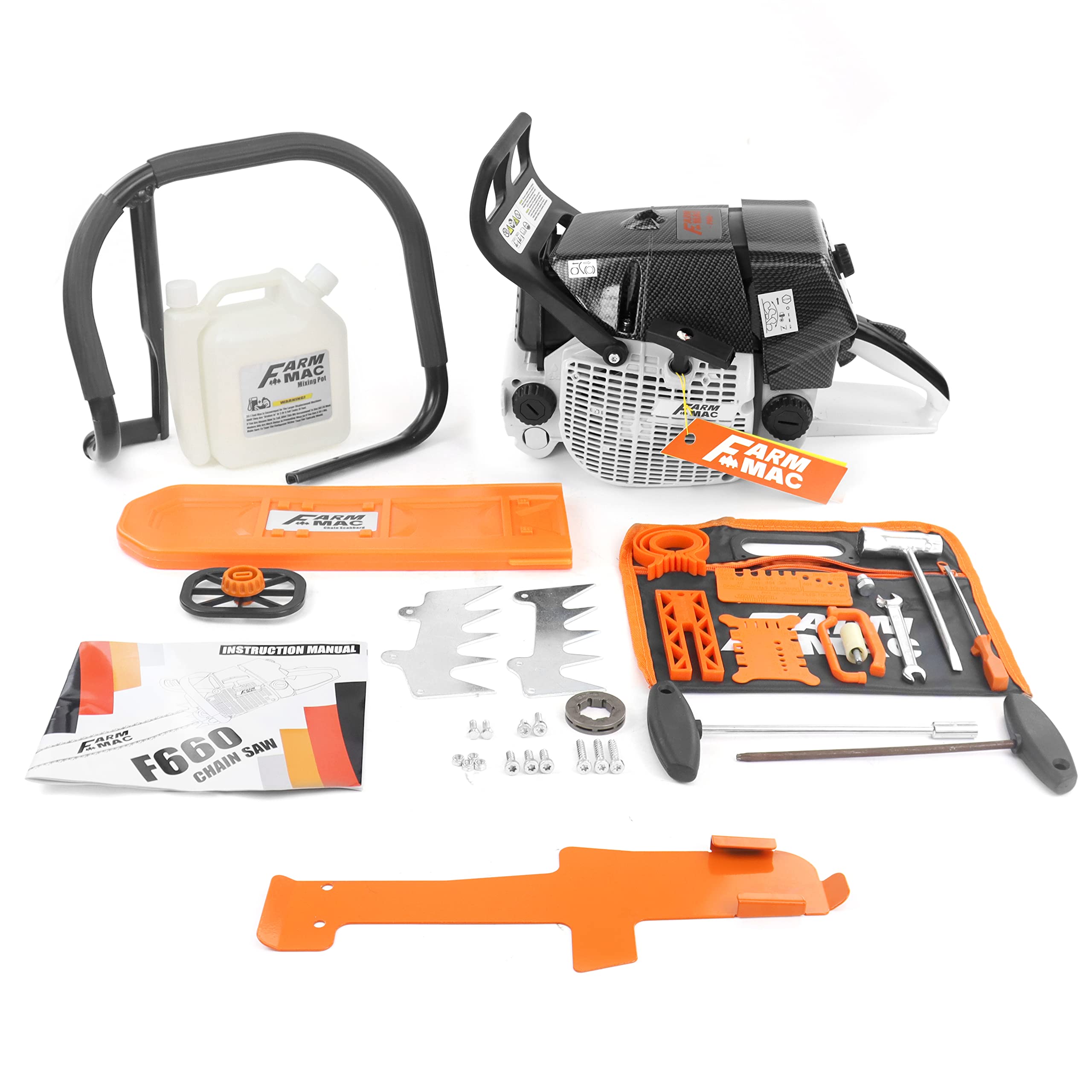 Amazon.com : FARMMAC F660VW Gas Chainsaw Powerhead 92cc Chainsaw 2